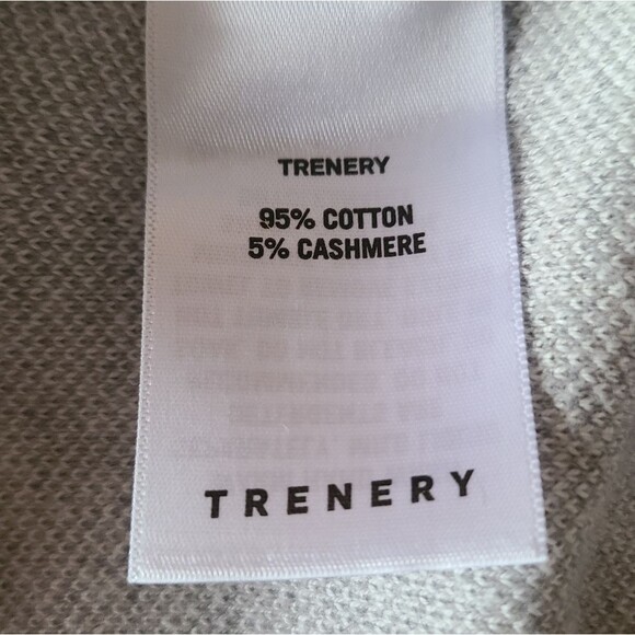 trenery cashmere blend checkered sweater crewneck grey white womens size XS - Picture 4 of 5